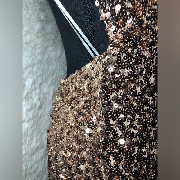 Hello Molly Glittering Bronze Mini Dress size Small - Picture 5 of 16